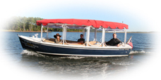 Duffy 21 Cruiser (with options), the Hartleys' personal favorite. The classic launch design is available in 16, 18, and 21 ft lengths. Click to see interior design.